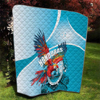 Honduras Independence Day Quilt Scarlet Macaw Sky Blue - Wonder Print Shop