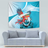 Honduras Independence Day Tapestry Scarlet Macaw Sky Blue - Wonder Print Shop