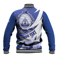 Honduras Baseball Jacket Coat of Arms Orchid Navy Blue - Wonder Print Shop