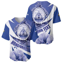 Honduras Baseball Jersey Coat of Arms Orchid Navy Blue - Wonder Print Shop