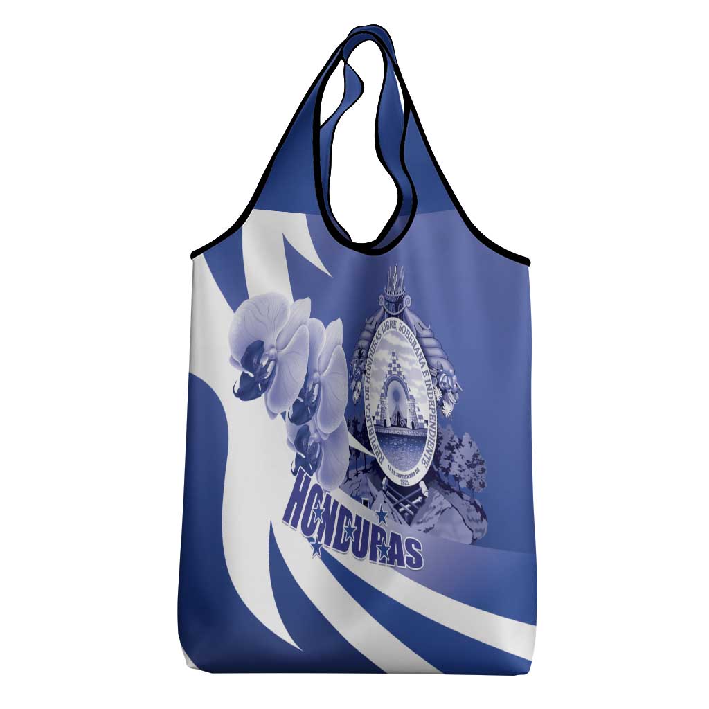 Honduras Grocery Bag Coat of Arms Orchid Navy Blue