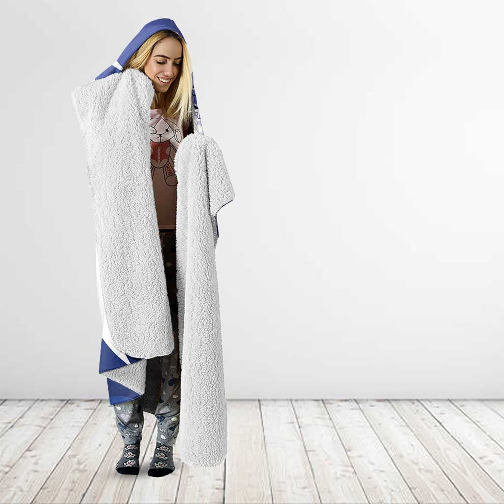 Honduras Hooded Blanket Coat of Arms Orchid Navy Blue