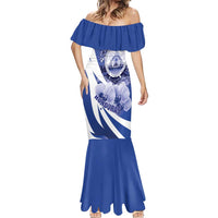 Honduras Mermaid Dress Coat of Arms Orchid Navy Blue - Wonder Print Shop