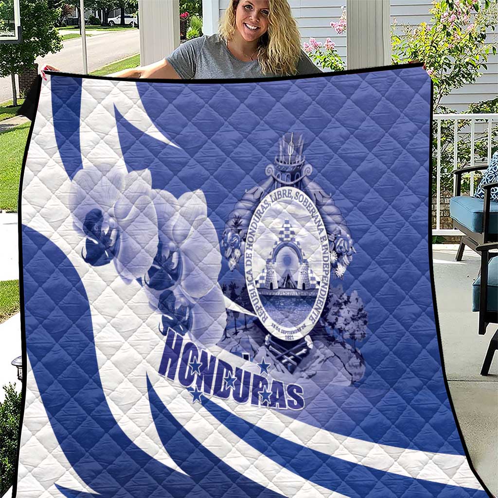 Honduras Quilt Coat of Arms Orchid Navy Blue - Wonder Print Shop