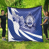 Honduras Quilt Coat of Arms Orchid Navy Blue - Wonder Print Shop