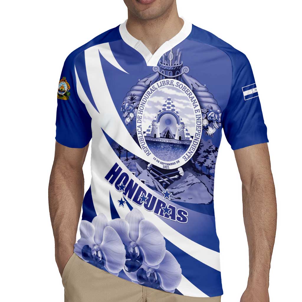 Honduras Rugby Jersey Coat of Arms Orchid Navy Blue - Wonder Print Shop