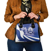 Honduras Shoulder Handbag Coat of Arms Orchid Navy Blue