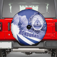 Honduras Spare Tire Cover Coat of Arms Orchid Navy Blue - Wonder Print Shop