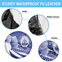 Honduras Spare Tire Cover Coat of Arms Orchid Navy Blue - Wonder Print Shop