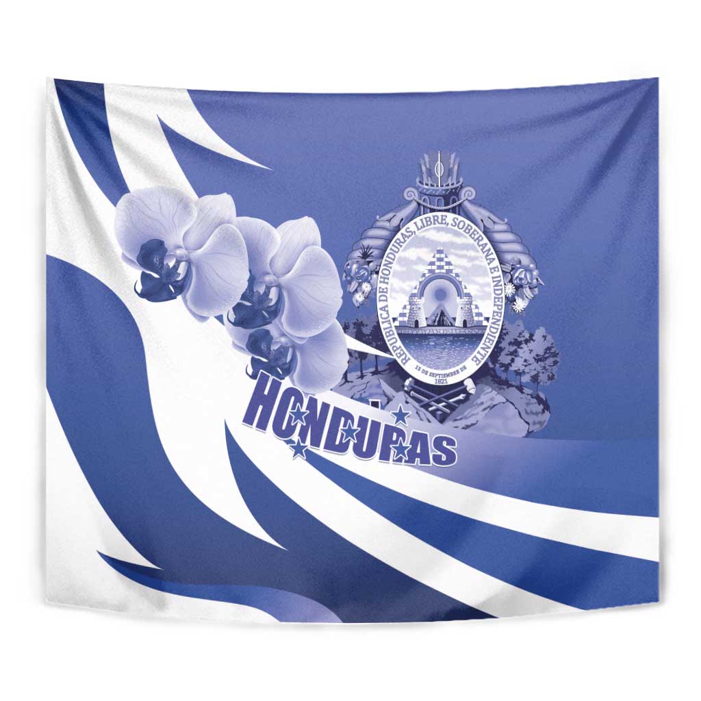 Honduras Tapestry Coat of Arms Orchid Navy Blue - Wonder Print Shop