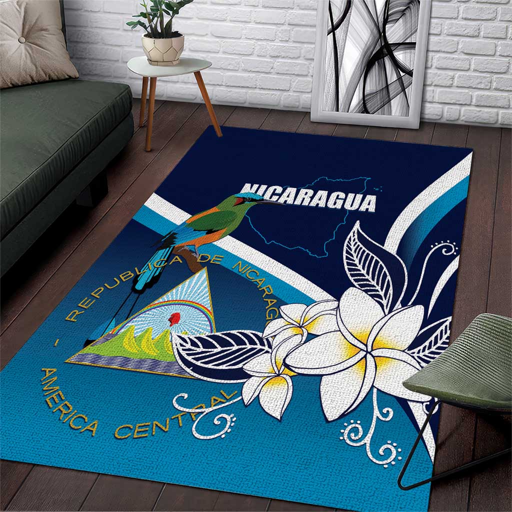 Nicaragua Independence Day Area Rug Motmot Plumeria Floral - Wonder Print Shop