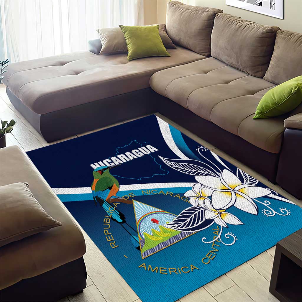 Nicaragua Independence Day Area Rug Motmot Plumeria Floral - Wonder Print Shop