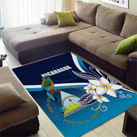 Nicaragua Independence Day Area Rug Motmot Plumeria Floral - Wonder Print Shop