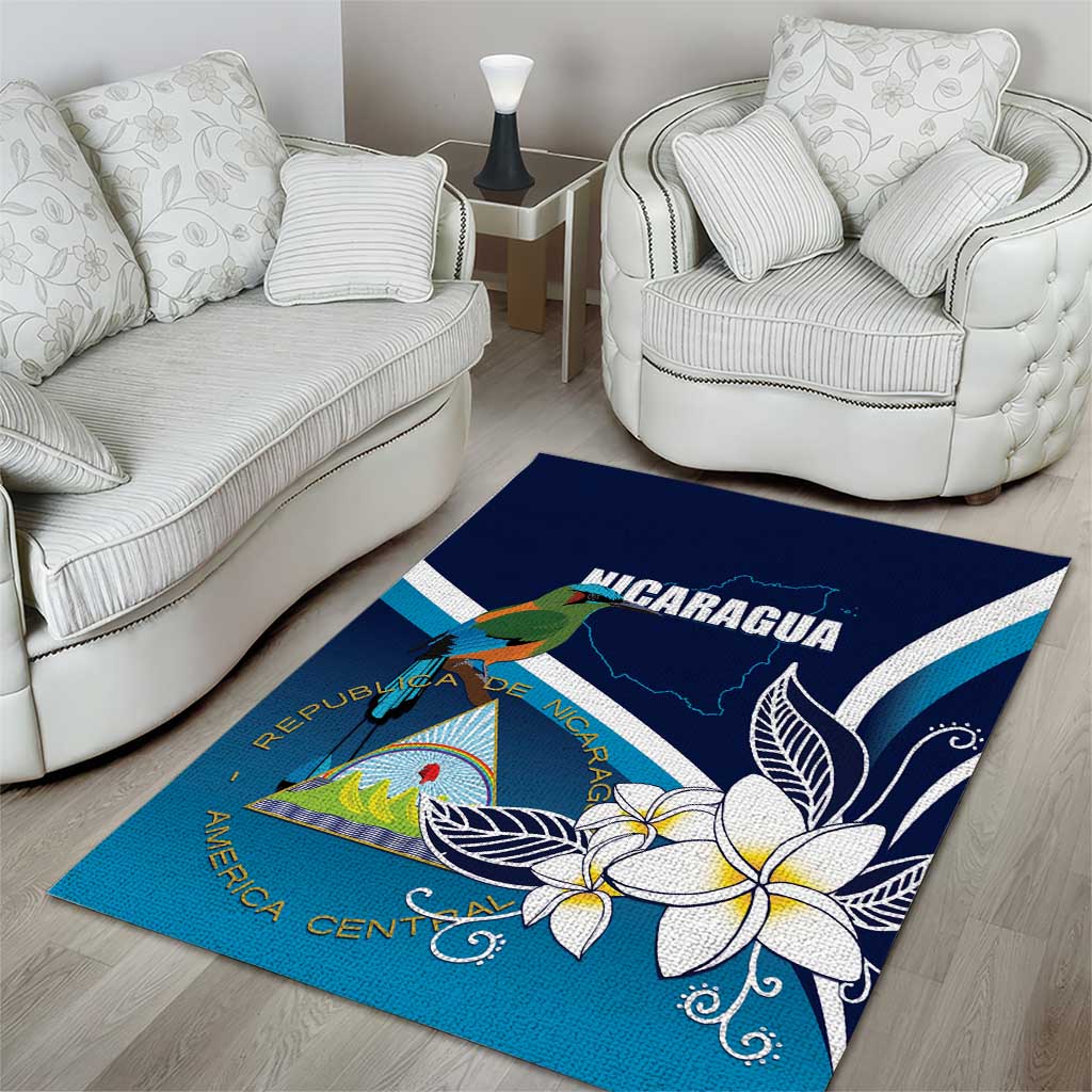 Nicaragua Independence Day Area Rug Motmot Plumeria Floral - Wonder Print Shop