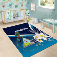 Nicaragua Independence Day Area Rug Motmot Plumeria Floral - Wonder Print Shop