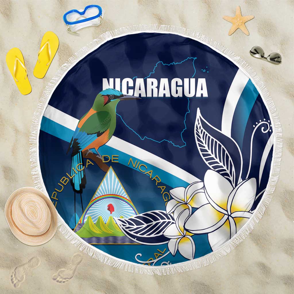 Nicaragua Independence Day Beach Blanket Motmot Plumeria Floral - Wonder Print Shop