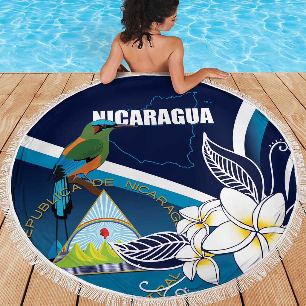 Nicaragua Independence Day Beach Blanket Motmot Plumeria Floral - Wonder Print Shop