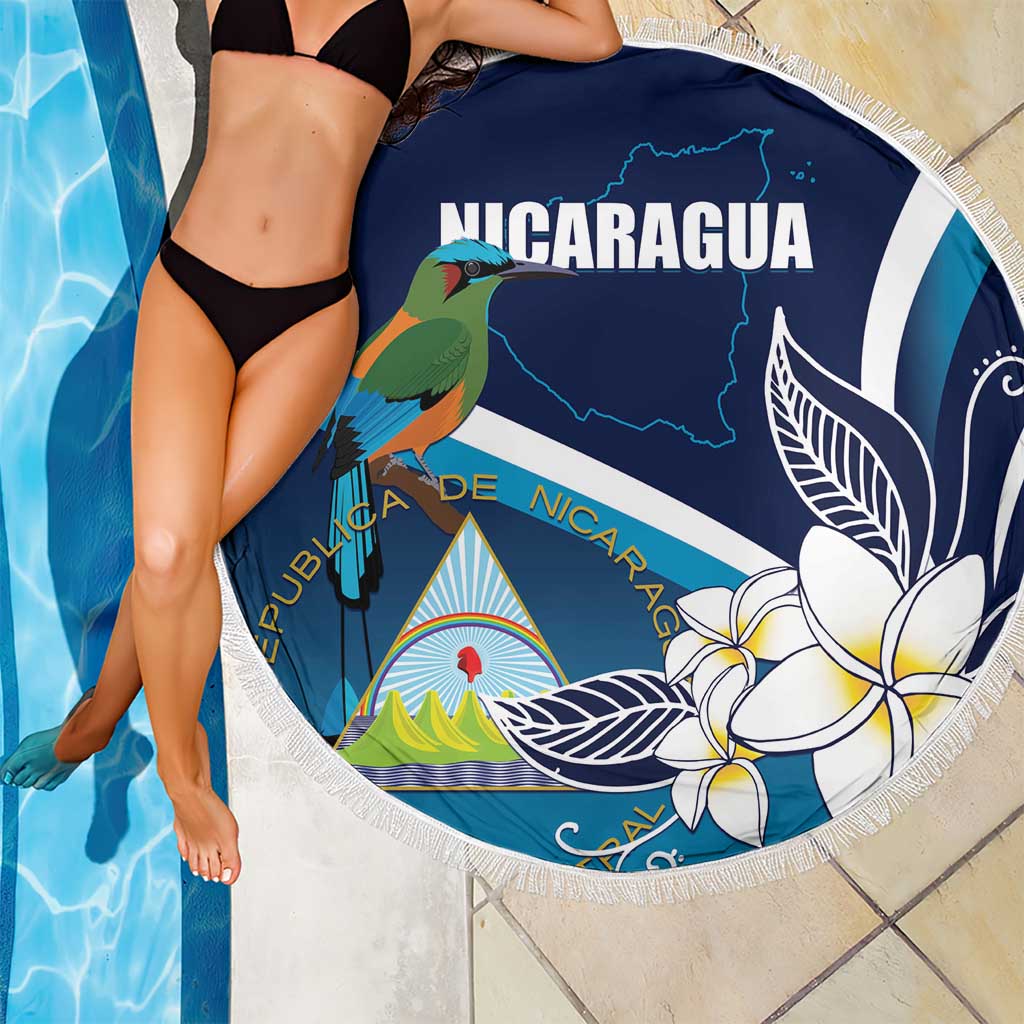 Nicaragua Independence Day Beach Blanket Motmot Plumeria Floral - Wonder Print Shop