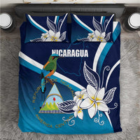 Nicaragua Independence Day Bedding Set Motmot Plumeria Floral - Wonder Print Shop