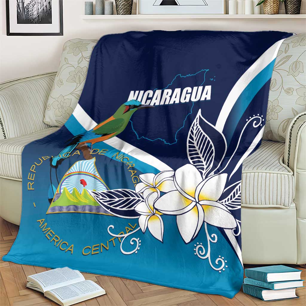 Nicaragua Independence Day Blanket Motmot Plumeria Floral