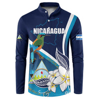 Nicaragua Independence Day Button Sweatshirt Motmot Plumeria Floral - Wonder Print Shop