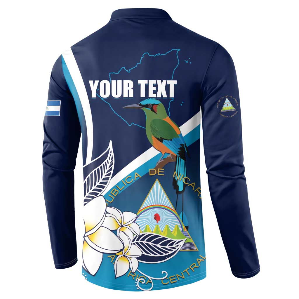 Nicaragua Independence Day Button Sweatshirt Motmot Plumeria Floral - Wonder Print Shop
