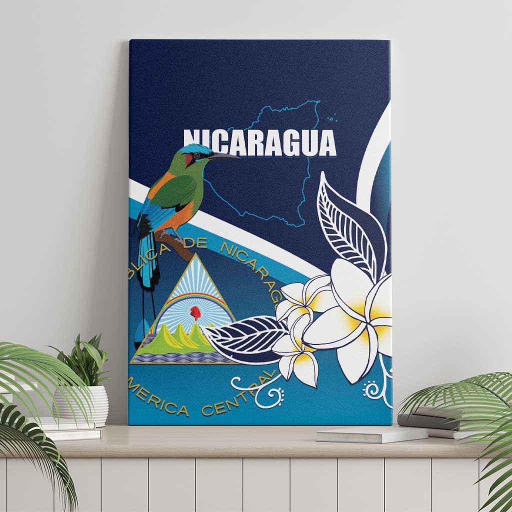 Nicaragua Independence Day Canvas Wall Art Motmot Plumeria Floral - Wonder Print Shop