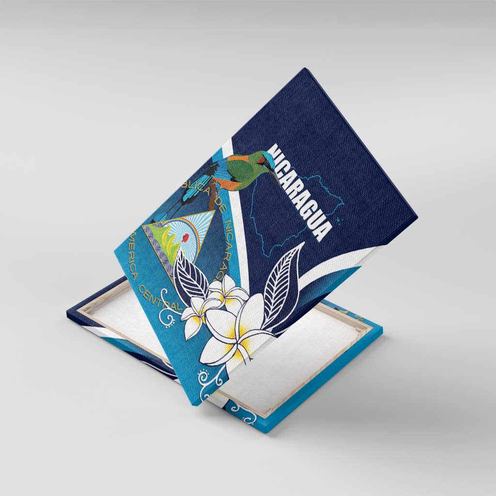 Nicaragua Independence Day Canvas Wall Art Motmot Plumeria Floral - Wonder Print Shop