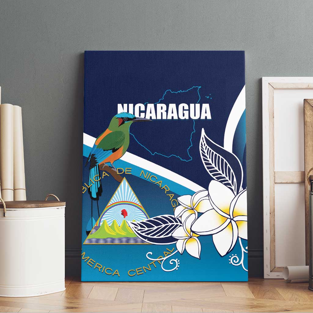 Nicaragua Independence Day Canvas Wall Art Motmot Plumeria Floral - Wonder Print Shop