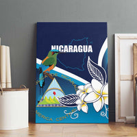 Nicaragua Independence Day Canvas Wall Art Motmot Plumeria Floral - Wonder Print Shop