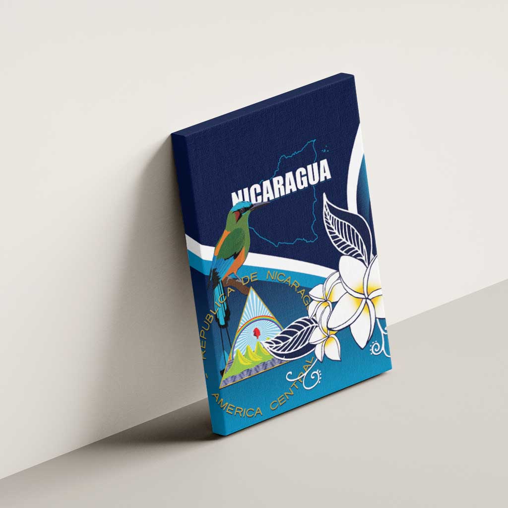 Nicaragua Independence Day Canvas Wall Art Motmot Plumeria Floral - Wonder Print Shop