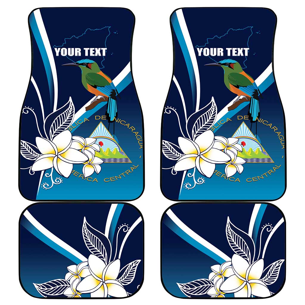 Nicaragua Independence Day Car Mats Motmot Plumeria Floral - Wonder Print Shop