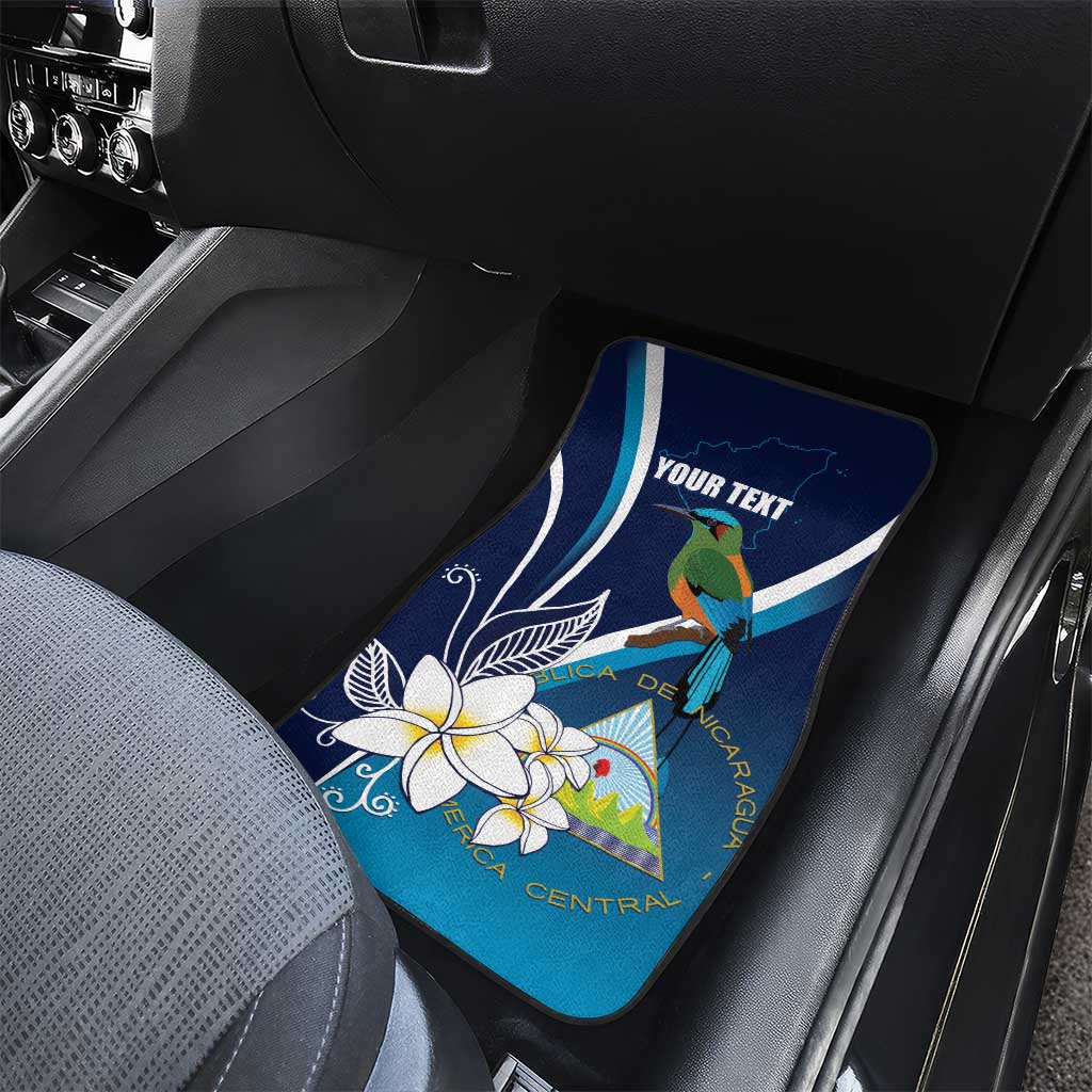 Nicaragua Independence Day Car Mats Motmot Plumeria Floral - Wonder Print Shop