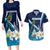 Nicaragua Independence Day Couples Matching Long Sleeve Bodycon Dress and Hawaiian Shirt Motmot Plumeria Floral - Wonder Print Shop