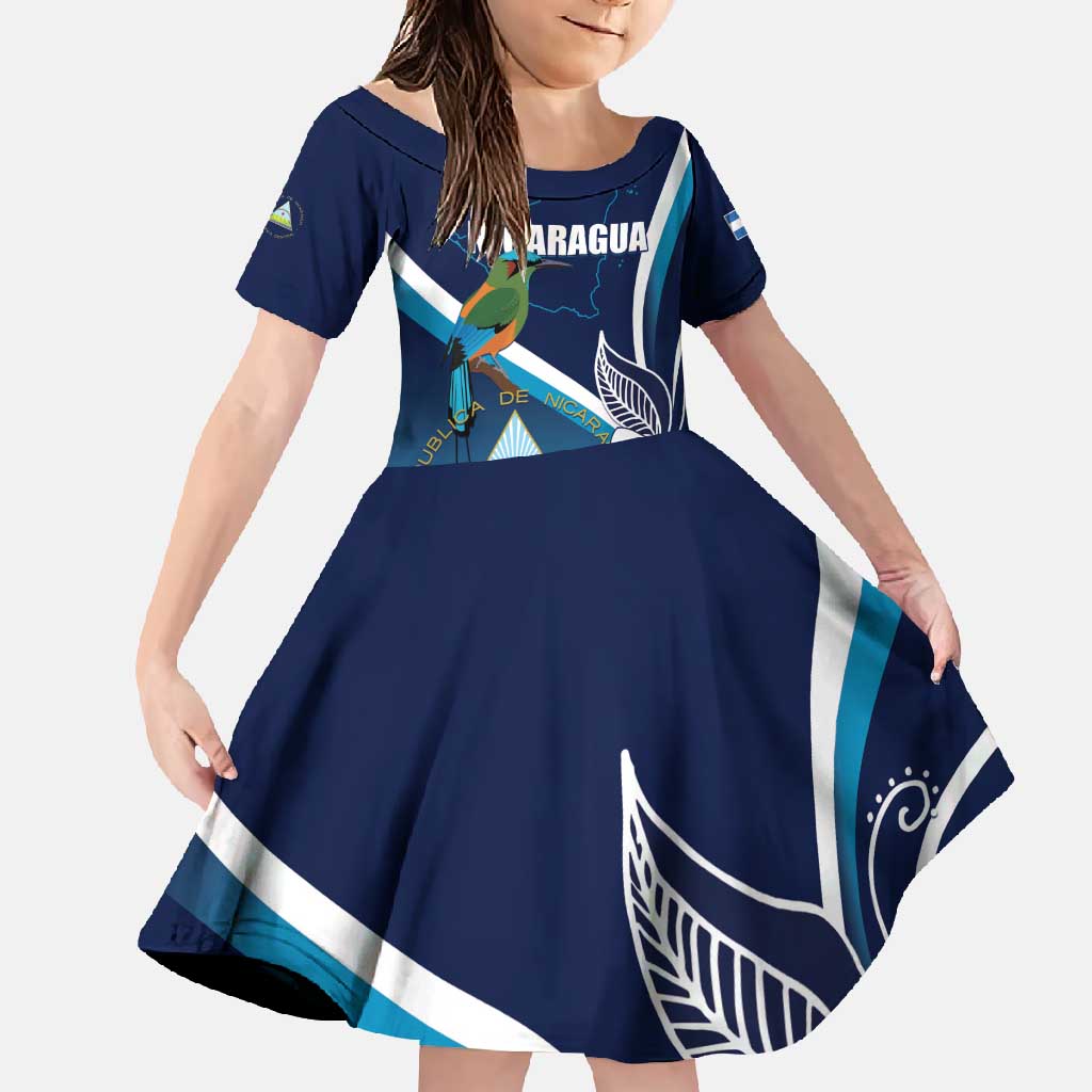 Nicaragua Independence Day Family Matching Mermaid Dress and Hawaiian Shirt Motmot Plumeria Floral - Wonder Print Shop