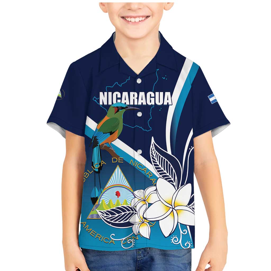 Nicaragua Independence Day Family Matching Mermaid Dress and Hawaiian Shirt Motmot Plumeria Floral - Wonder Print Shop