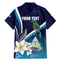 Nicaragua Independence Day Family Matching Off Shoulder Short Dress and Hawaiian Shirt Motmot Plumeria Floral - Wonder Print Shop