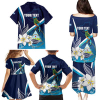 Nicaragua Independence Day Family Matching Puletasi and Hawaiian Shirt Motmot Plumeria Floral - Wonder Print Shop