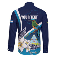 Nicaragua Independence Day Family Matching Short Sleeve Bodycon Dress and Hawaiian Shirt Motmot Plumeria Floral - Wonder Print Shop