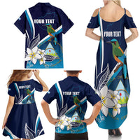 Nicaragua Independence Day Family Matching Summer Maxi Dress and Hawaiian Shirt Motmot Plumeria Floral - Wonder Print Shop
