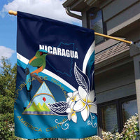 Nicaragua Independence Day Garden Flag Motmot Plumeria Floral - Wonder Print Shop