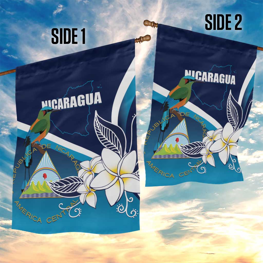 Nicaragua Independence Day Garden Flag Motmot Plumeria Floral - Wonder Print Shop