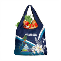 Nicaragua Independence Day Grocery Bag Motmot Plumeria Floral