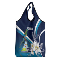 Nicaragua Independence Day Grocery Bag Motmot Plumeria Floral
