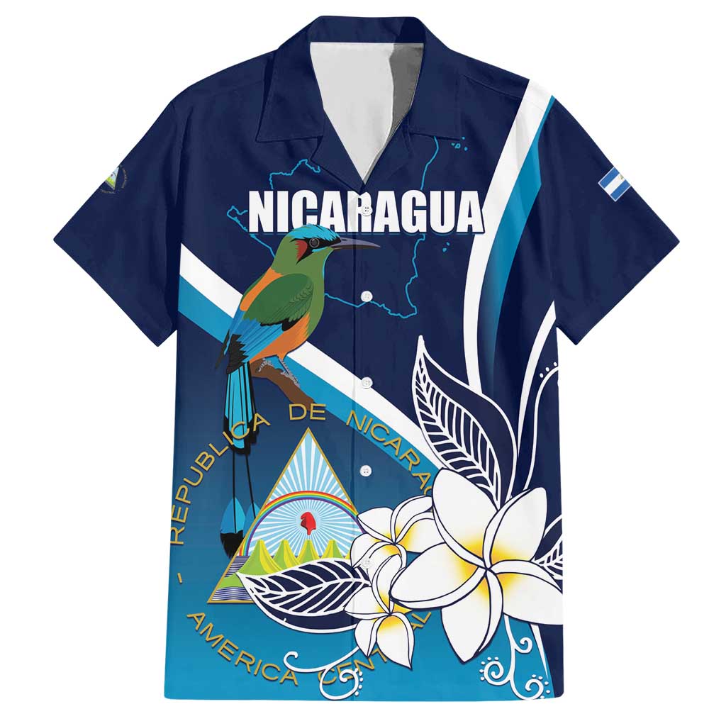 Nicaragua Independence Day Hawaiian Shirt Motmot Plumeria Floral - Wonder Print Shop