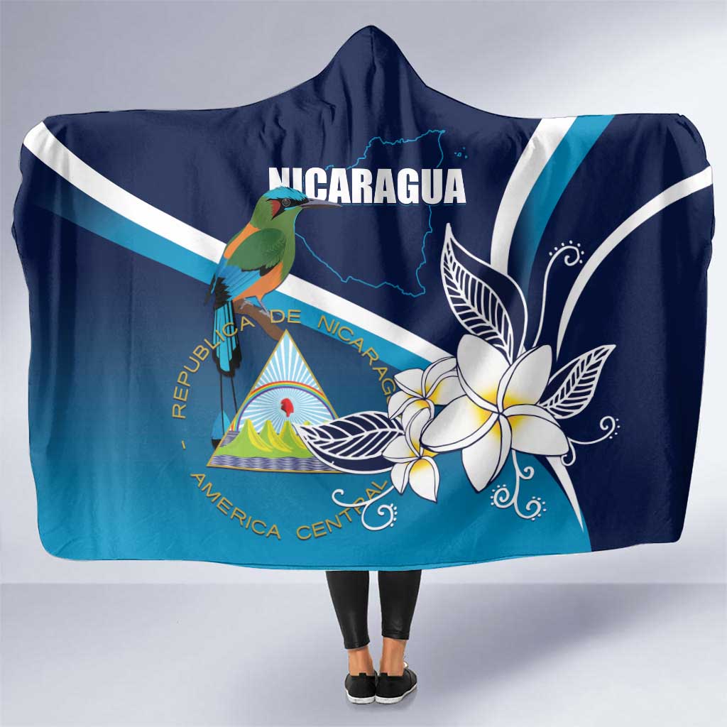 Nicaragua Independence Day Hooded Blanket Motmot Plumeria Floral