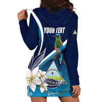 Nicaragua Independence Day Hoodie Dress Motmot Plumeria Floral - Wonder Print Shop