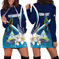Nicaragua Independence Day Hoodie Dress Motmot Plumeria Floral - Wonder Print Shop