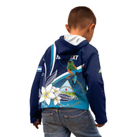 Nicaragua Independence Day Kid Hoodie Motmot Plumeria Floral - Wonder Print Shop