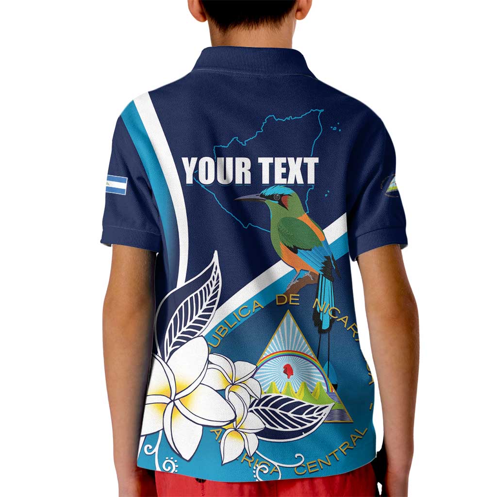 Nicaragua Independence Day Kid Polo Shirt Motmot Plumeria Floral - Wonder Print Shop